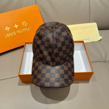 Louis Vuitton Classic Checkered Baseball Hat Unisex Four Seasons Versatile Duck Tongue Hat
