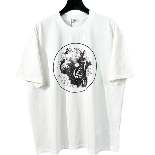 Dior New Personalized Logo Printed Short Sleeve Couple's Casual Versatile T-shirt