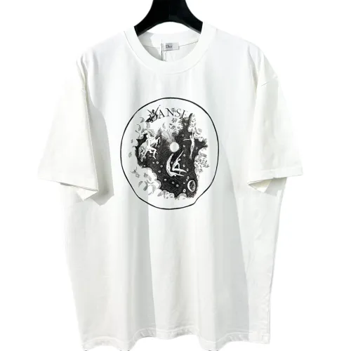 Dior New Personalized Logo Printed Short Sleeve Couple's Casual Versatile T-shirt