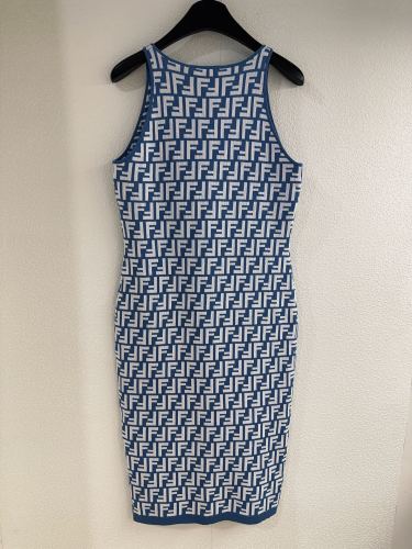 Fendi New Classic FF Jacquard Knitted Tank Top Dress