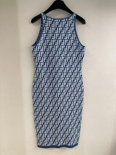 Fendi New Classic FF Jacquard Knitted Tank Top Dress