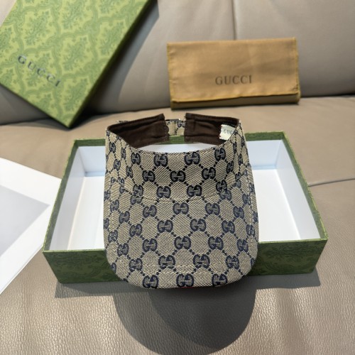 Gucci New Wide Ribbon Empty Top Hat Unisex Four Seasons Versatile Sunshade Hat