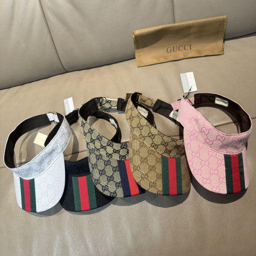 Gucci New Wide Ribbon Empty Top Hat Unisex Four Seasons Versatile Sunshade Hat