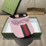 Gucci New Wide Ribbon Empty Top Hat Unisex Four Seasons Versatile Sunshade Hat