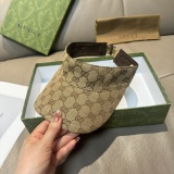 Gucci New Wide Ribbon Empty Top Hat Unisex Four Seasons Versatile Sunshade Hat