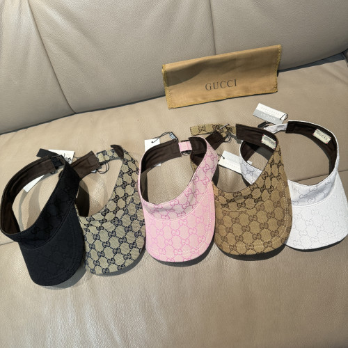 Gucci New Wide Ribbon Empty Top Hat Unisex Four Seasons Versatile Sunshade Hat