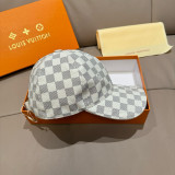 Louis Vuitton Classic Checkered Baseball Hat Unisex Four Seasons Versatile Duck Tongue Hat