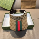 Gucci New Wide Ribbon Empty Top Hat Unisex Four Seasons Versatile Sunshade Hat