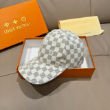 Louis Vuitton Classic Checkered Baseball Hat Unisex Four Seasons Versatile Duck Tongue Hat