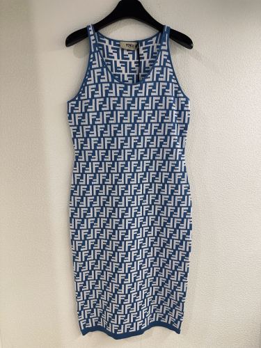 Fendi New Classic FF Jacquard Knitted Tank Top Dress