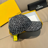 Fendi Classic Double F Jacquard Baseball Hat Unisex Four Seasons Versatile Duck Tongue Hat