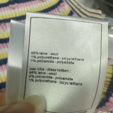 Chanel New Classic Embroidered Logo Contrast Striped Knitted Tank Top