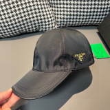 Prada New Classic Inverted Triangle Metal Logo Baseball Hat Unisex Versatile Duck Tongue Hat