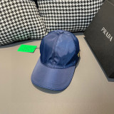 Prada New Classic Inverted Triangle Metal Logo Baseball Hat Unisex Versatile Duck Tongue Hat
