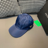 Prada New Classic Inverted Triangle Metal Logo Baseball Hat Unisex Versatile Duck Tongue Hat