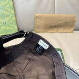 Gucci Fashion GG Spliced Leather Baseball Hat Unisex Versatile Duck Tongue Hat