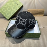 Gucci Fashion GG Spliced Leather Baseball Hat Unisex Versatile Duck Tongue Hat