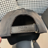 Prada New Classic Inverted Triangle Metal Logo Baseball Hat Unisex Versatile Duck Tongue Hat