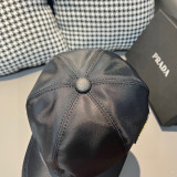 Prada New Classic Inverted Triangle Metal Logo Baseball Hat Unisex Versatile Duck Tongue Hat