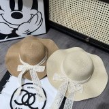 Chanel New Classic Large Brimmed Sunshade Straw Hat