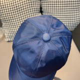 Prada New Classic Inverted Triangle Metal Logo Baseball Hat Unisex Versatile Duck Tongue Hat