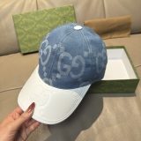 Gucci Fashion GG Spliced Leather Baseball Hat Unisex Versatile Duck Tongue Hat