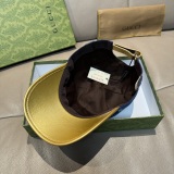 Gucci Fashion GG Spliced Leather Baseball Hat Unisex Versatile Duck Tongue Hat