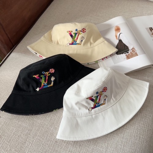 Louis Vuitton New Couple Fashion Embroidered Logo Fisherman's Hat