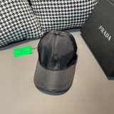 Prada New Classic Inverted Triangle Metal Logo Baseball Hat Unisex Versatile Duck Tongue Hat