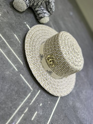Gucci New Fashion Straw Flat Top Hat