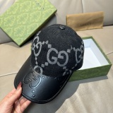 Gucci Fashion GG Spliced Leather Baseball Hat Unisex Versatile Duck Tongue Hat