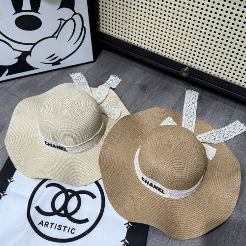 Chanel New Classic Large Brimmed Sunshade Straw Hat