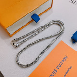 Louis Vuitton New Classic Retro Punk Silver Necklace 60 CM