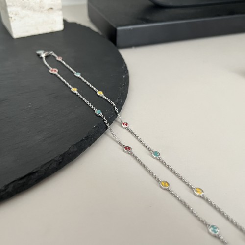 Gucci Fashion Interlocking Double G Colored Enamel Necklace