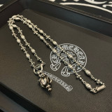 Chrome Hearts Couple Classic Retro Versatile Cross Flower Necklace
