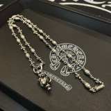 Chrome Hearts Couple Classic Retro Versatile Cross Flower Necklace