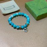 Gucci New Unisex Vintage Double G Agate Beaded Bracelet