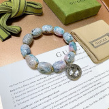 Gucci Fashion Retro Double G Cherry Blossom Agate Bracelet