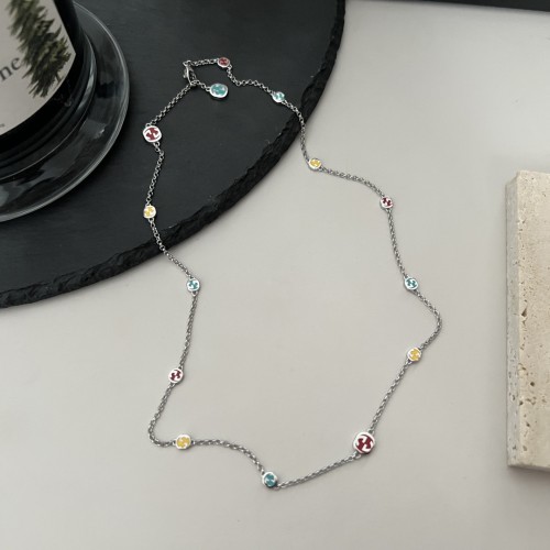 Gucci Fashion Interlocking Double G Colored Enamel Necklace