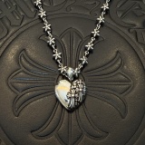 Chrome Hearts Classic Retro Punk Five Star Flower Love Cross Necklace