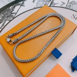Louis Vuitton New Classic Retro Punk Silver Necklace 60 CM