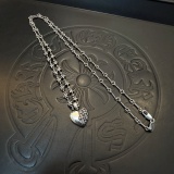 Chrome Hearts Classic Retro Punk Five Star Flower Love Cross Necklace
