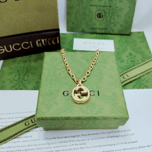 Gucci New Fashion Interlocking Double G Pendant Knitted Necklace