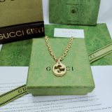 Gucci New Fashion Interlocking Double G Pendant Knitted Necklace