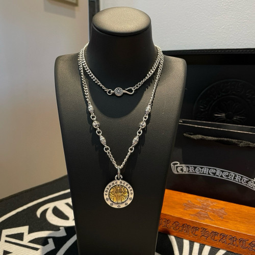 Chrome Hearts Classic Retro Round Brand Madonna Sword Pendant Necklace