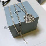 Balenciaga New Unisex Retro Double B Pendant Versatile Necklace