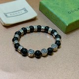 Gucci New Unisex Vintage Double G Agate Beaded Bracelet