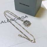 Balenciaga New Unisex Retro Double B Pendant Versatile Necklace