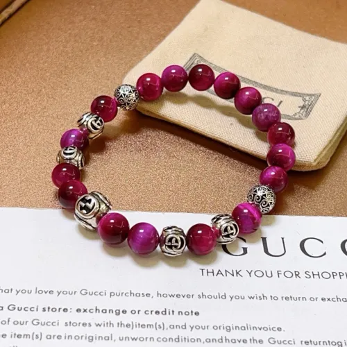 Gucci New Fashion Retro Double G Natural Tiger Eye Stone Bracelet
