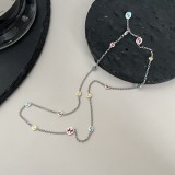 Gucci Fashion Interlocking Double G Colored Enamel Necklace